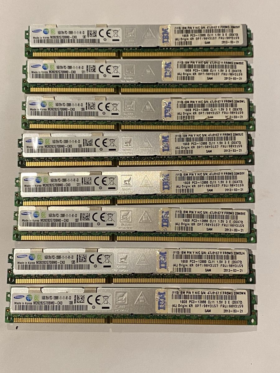 Samsung Memoria / RAM: 8x Samsung 16GB DDR3 ECC Registered Server  – Usato da Dotnacht venduto da 007ym