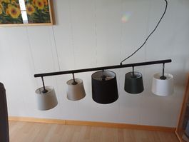 Moderne Hängelampe, 5-flammig, Top Zustand, Schwarz/Weiss 59