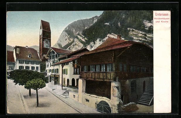 Cartoline postali: Unterseen, Teilansicht, Heidenhäuser un – Usato da Berlin venduto da bartko-reher