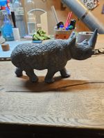 Rhinozeros Figur Deko Tier Steinzeug (S2)