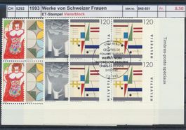 1993 "Werke von Schweizer Frauen", Viererblock, ET - Stempel