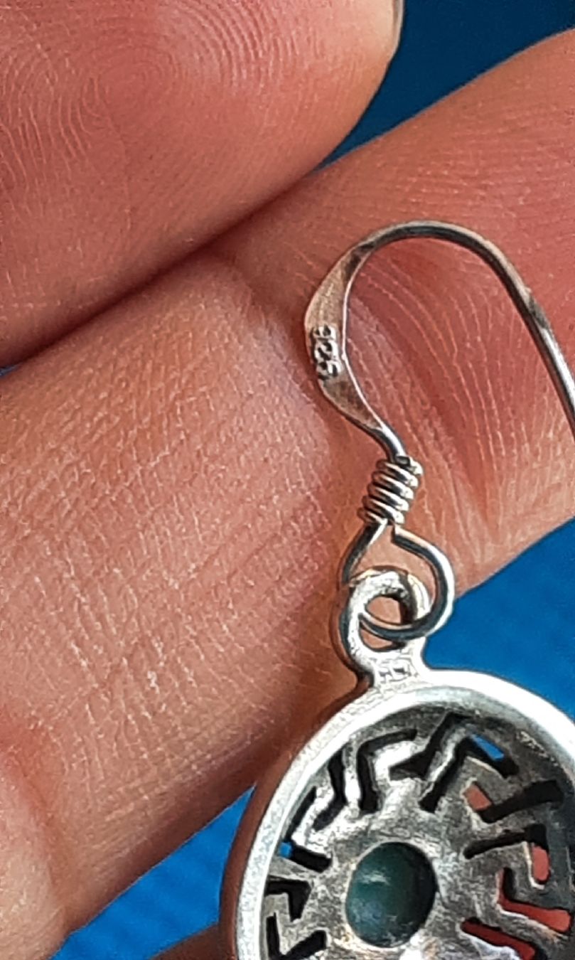Orecchini pendenti & Orecchini a lobo: Sterling Silver925  Feather Dangle Earrings Turquoise Stone – Nuovo (secondo la descrizione) da Wetzikon ZH venduto da Balloonartist 4