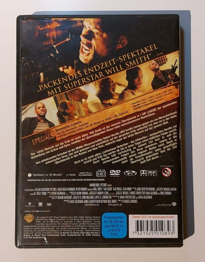 Tutti i DVDs: DVD: I Am Legend, Will Smith, Top Zustand! – Usato da Ebikon venduto da henry76 1