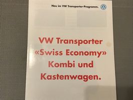 VW Transporter T4 „Swiss Economy“ Verkaufsprospekt 8.1992