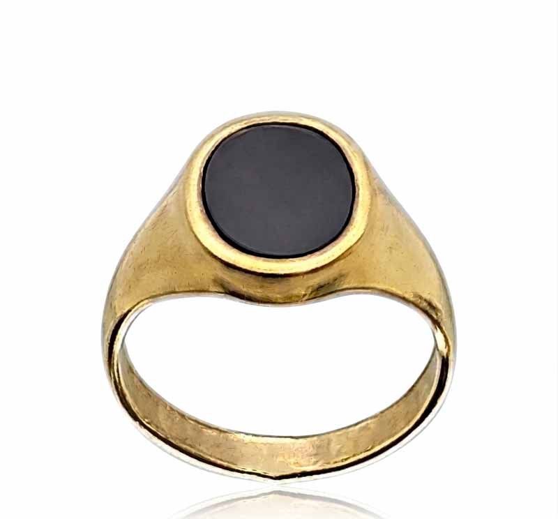 Ringe: Herren SIEGELRING vergoldet mit "ONYX" – Gebraucht aus Zug von urzeit