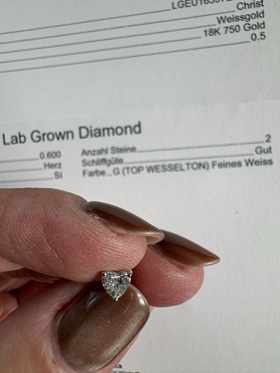 Christ Orecchini pendenti & Orecchini a lobo: Diamantohrstecker 0.6ct/ Weissgold – Nuovo e nell'imballaggio originale da Fehren venduto da Frischki 6