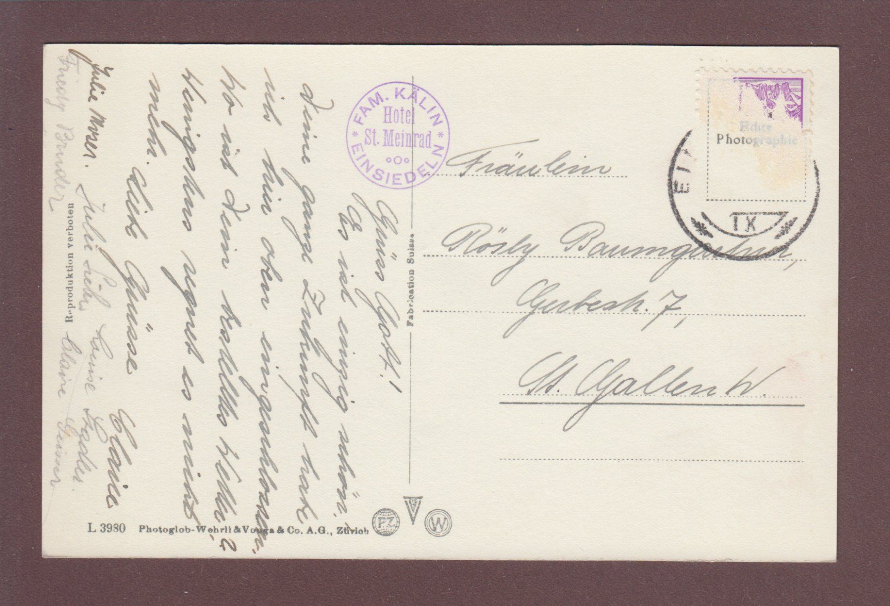 Cartoline postali: EINSIEDELN - Kloster - Leute – Usato da Pully venduto da nicecards 1
