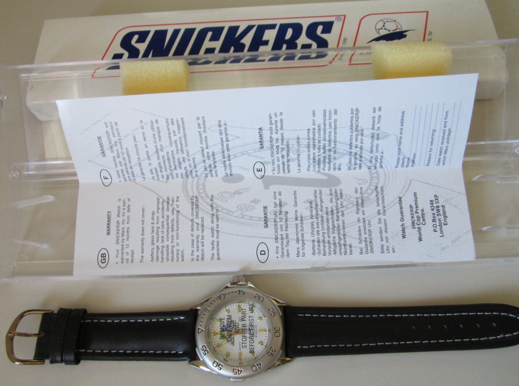Orologi: WORLD CUP SNICKERS UHR von 98-Frankreich – Nuovo e nell'imballaggio originale da Grüningen venduto da ald_8cjy