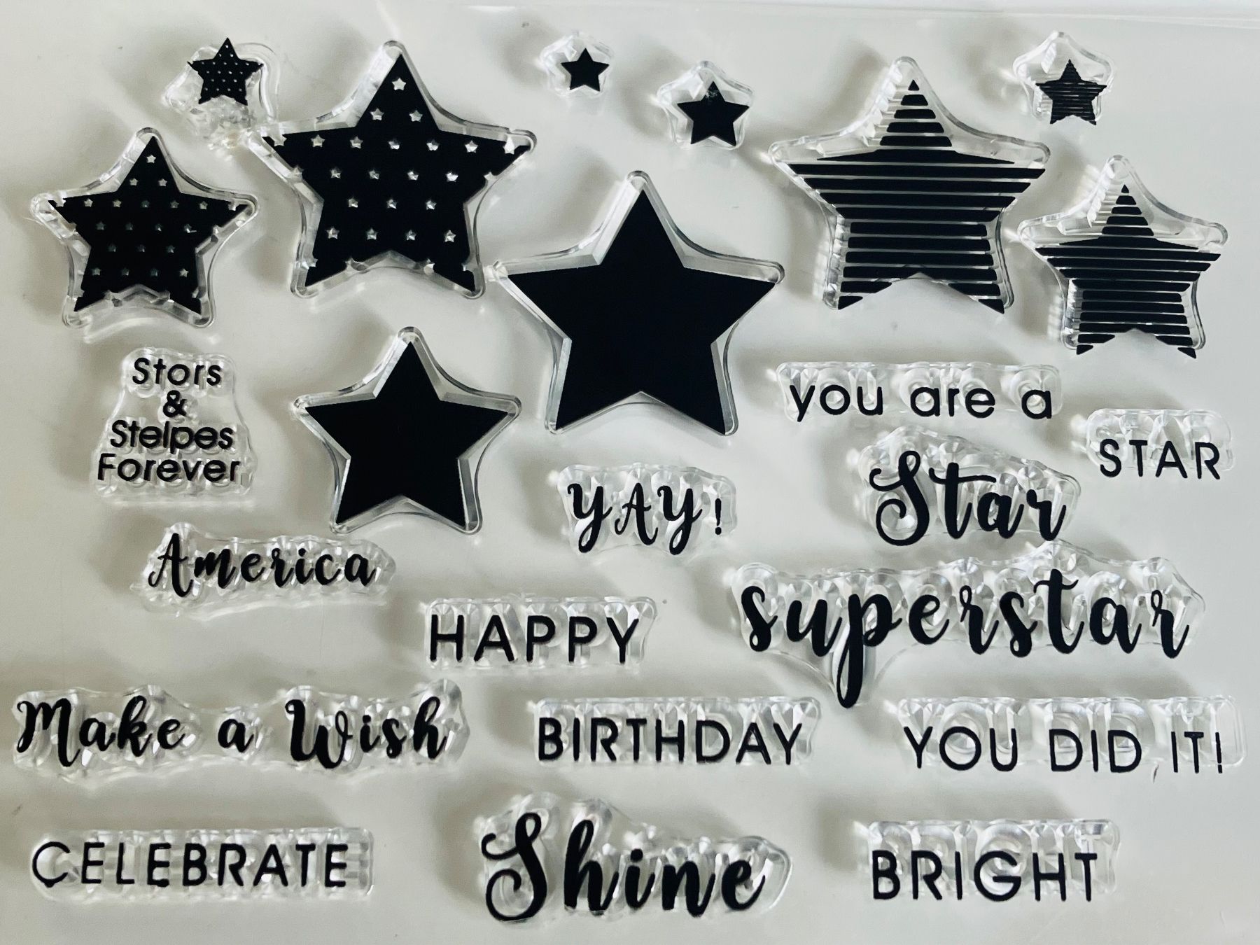 Timbri: Neues Set Motivstempel Sterne / Geburtstag – Nuovo e nell'imballaggio originale da Effretikon venduto da wenuss