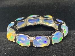 Opal Allianz Ring, Silber 925. Grösse 53/16 mm. Neu!