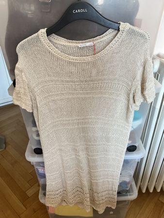Robe d'été Zara beige ajourée, taille M, chic!