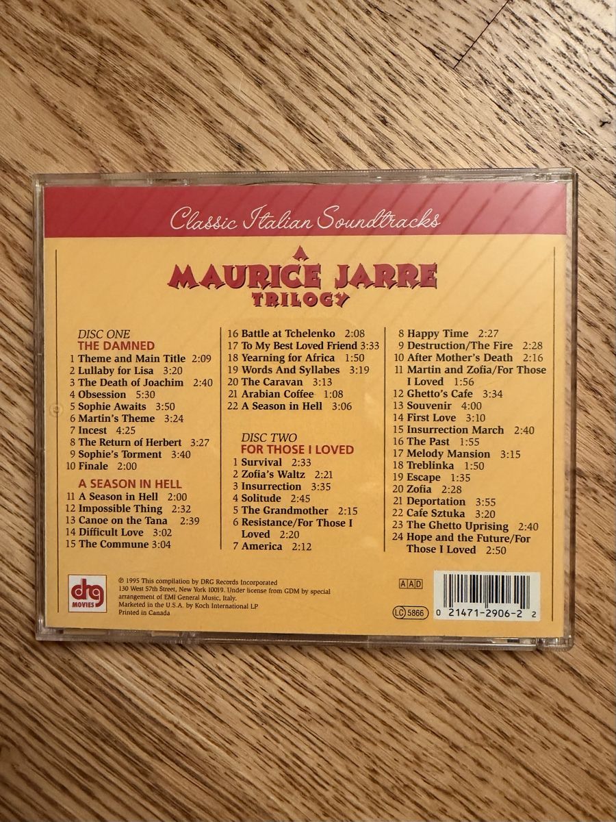 CD: A Maurice Jarre Trilogy CD: Italan Classics Soundtracks 2CD  – Usato da Hünenberg venduto da Paddels 1