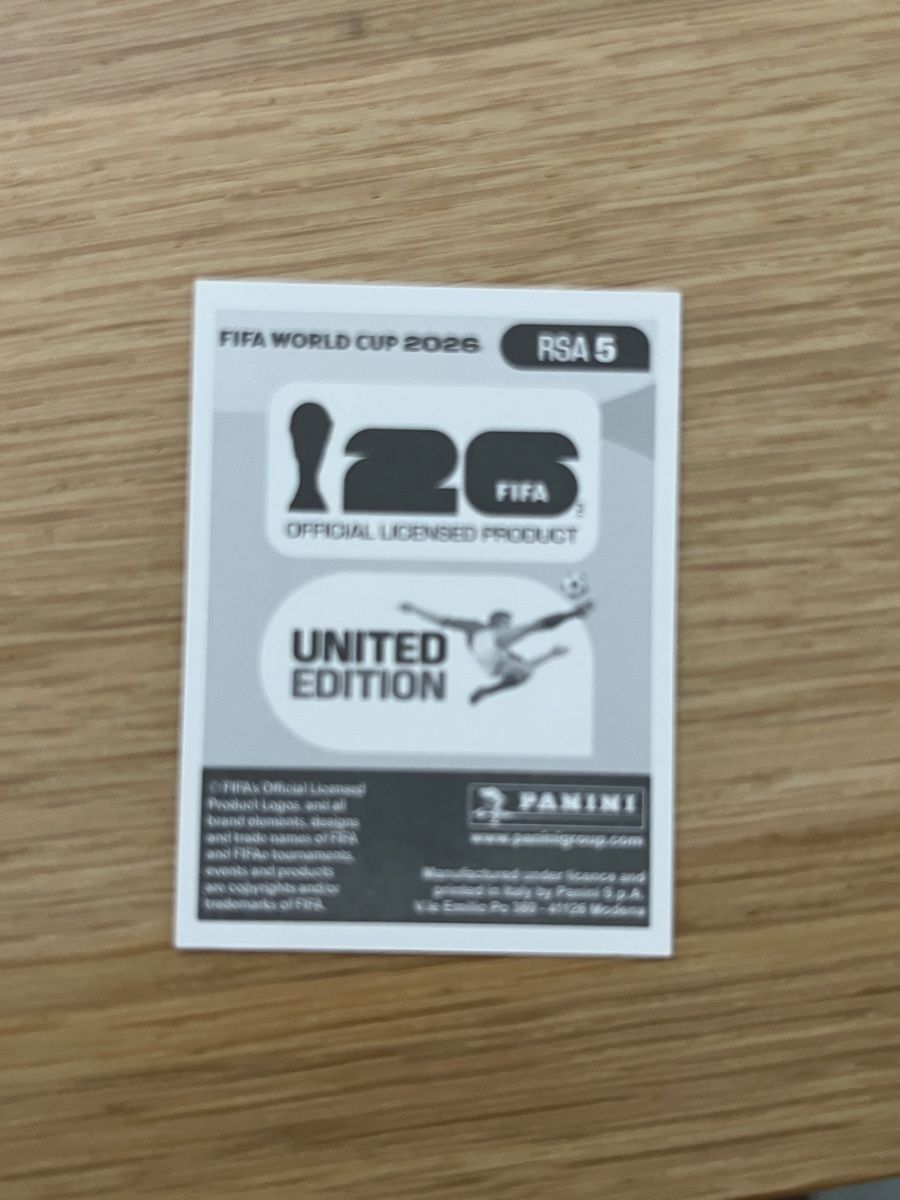 Panini Cartes à collectionner: FIFA World Cup 2026 Panini Sticker RSA 6 – Neuf (Voir description) à Au ZH par Paninifieber26