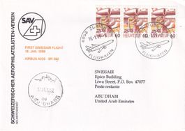 Erstflug Swissair Zürich- Abu Dhabi 1999, nur 160 Stk. !