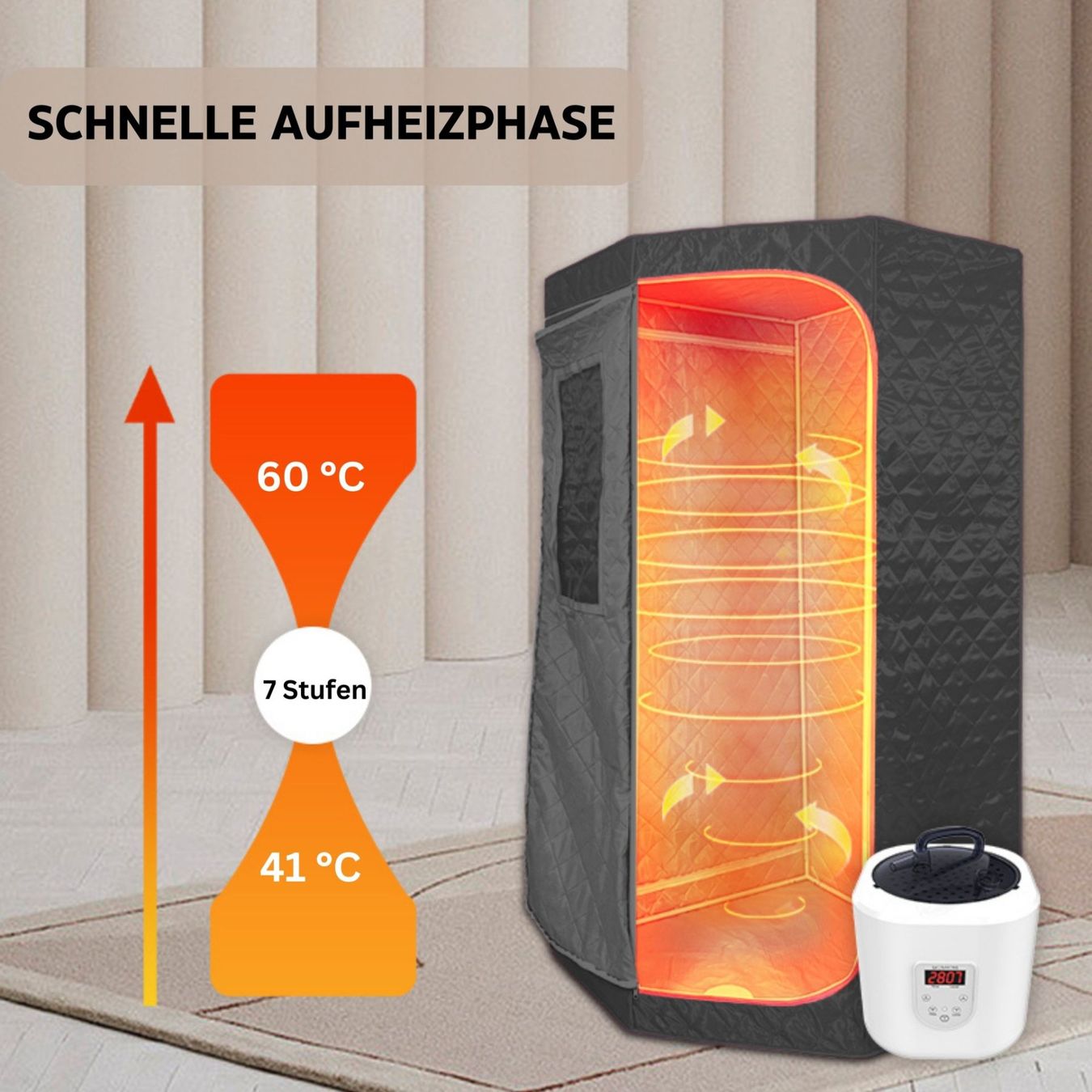Sauna & Accessori: Tragbare Dampfsauna SANTANDER mit 3.6 Liter Dampfgenerator – Nuovo e nell'imballaggio originale da Wallenwil venduto da toesstal-vertrieb 6
