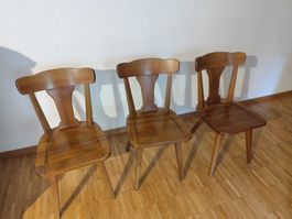 3x Massivholz Stühle / 3 Solid Wood Chairs (Echtholz, Bern)