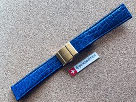 Uhrenarmband 19mm Leder blau, bracelets de montre blue