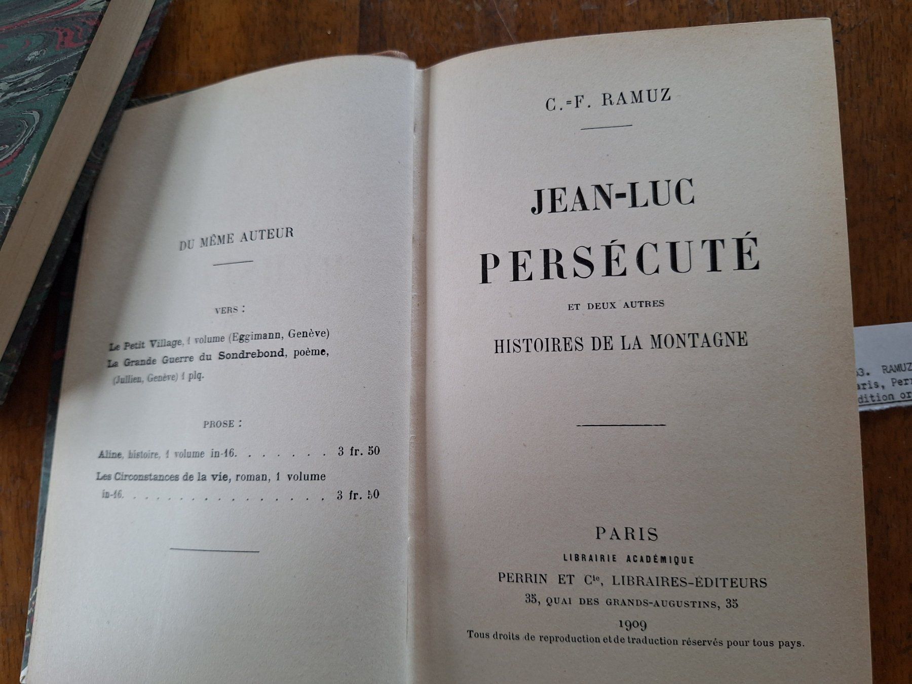 Bücher: RAMUZ JEAN-LUC PERSECUTE – Gebraucht aus Bevaix von bohrap