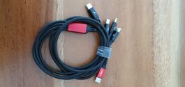 MULTI-Ladekabel 4 in 1 für Handy/Smartphone Länge 120 cm.