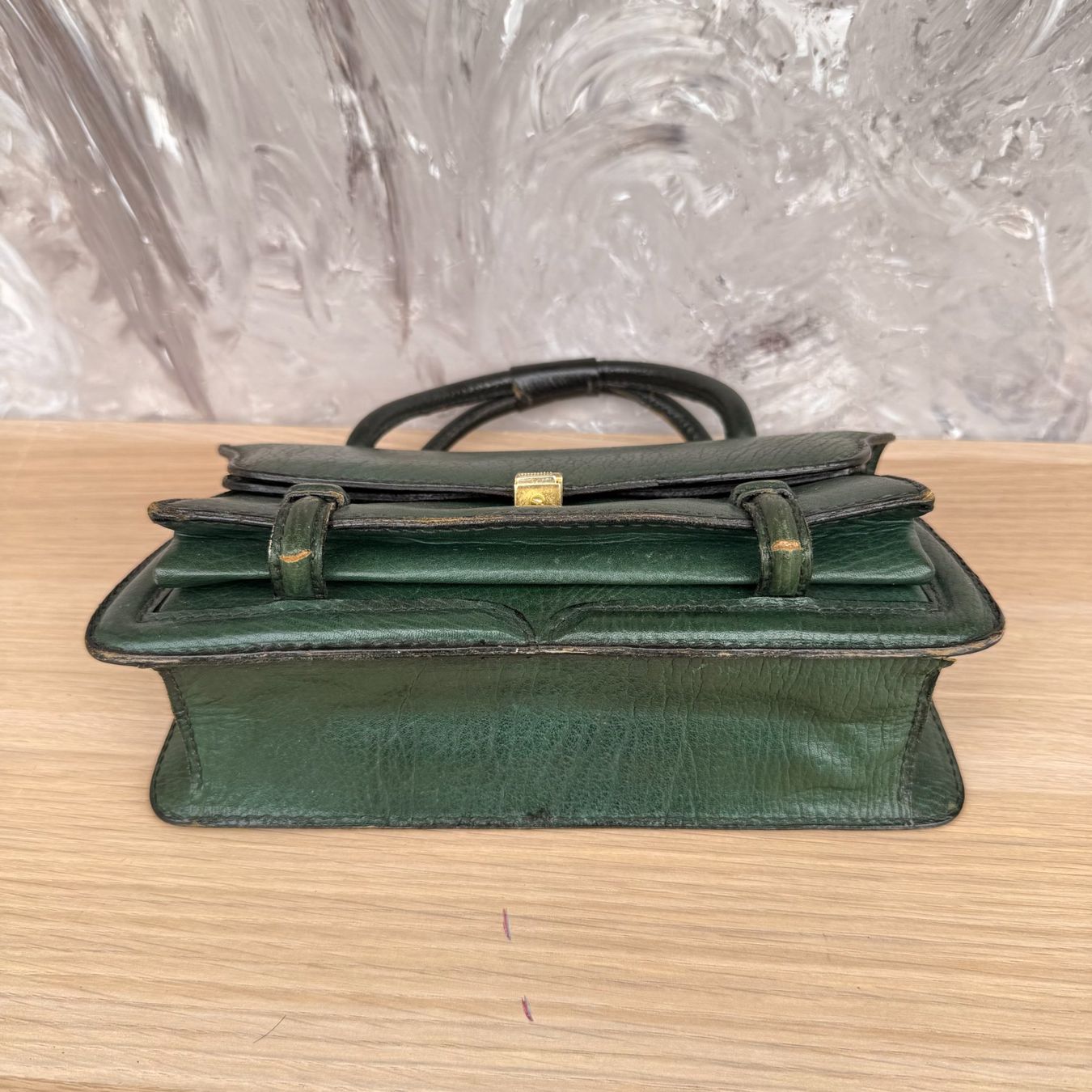 Borse da donna: Sac à main vintage vert fermeture dorée – Usato da Thônex venduto da Suisse.Shopping 3