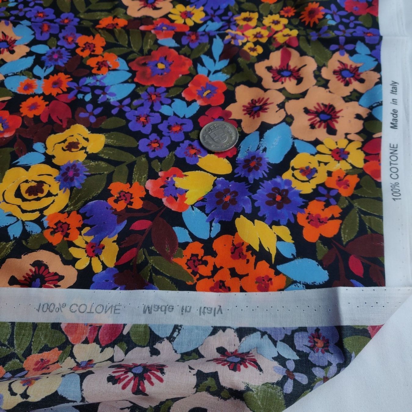 Stoffe: Designer Baumwolle leicht 2.00mx1.40m Multifiori – Neu (gemäss Beschreibung) aus Lufingen von Voyager7 7
