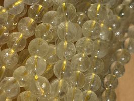 Strang lemon quarz Kugeln / stone beads 6 mm