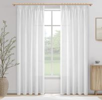 Vorhänge weiss blickdicht 2 Stück BxH 140x245cm