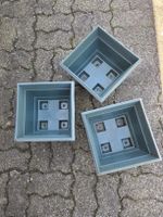 Stylish Square Plastic Plant Pots. Set of 3.