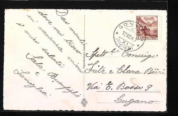 Cartes postales: AK Sonvico, Totalansicht – D'occasion à Berlin par bartko-reher 1