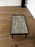 Tisch rechteckig mit Betonoptik Schwarz Metall Beine