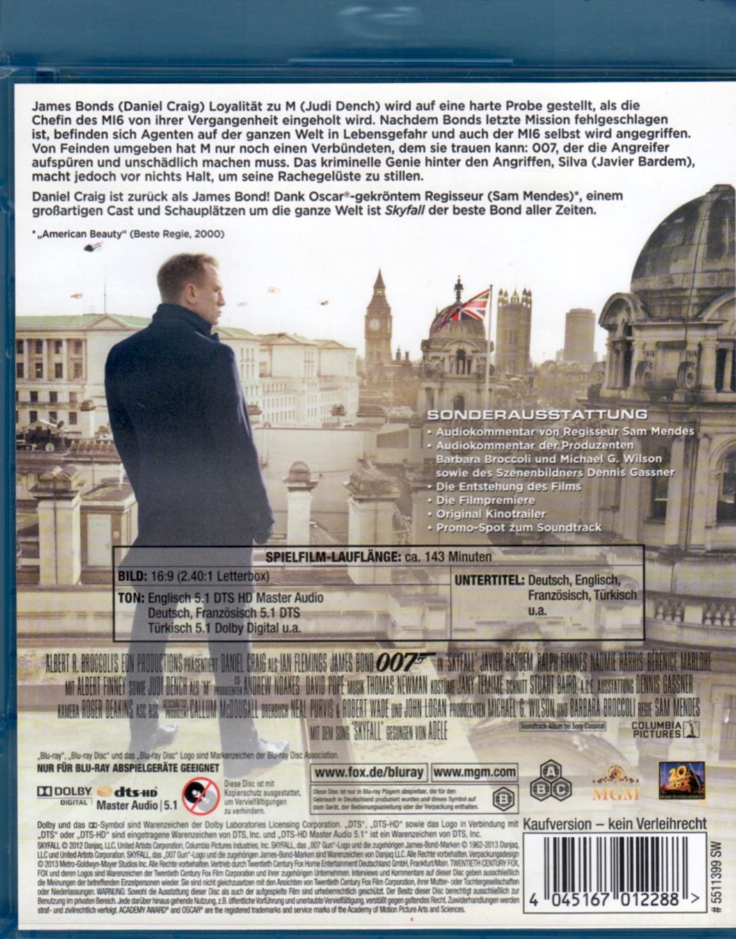 Tutti i DVDs: Blu-ray: James Bond 007: Skyfall (mit Daniel Craig) – Usato da Tägerig venduto da fil_f8k6 1