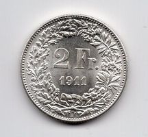 (2528) CH, 2 Franken, 1911, Super, stgl