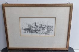 Historischer Stich von Olten in schönen Rahmen