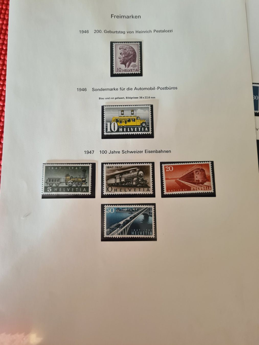 Alle Briefmarken: Schöne Freimarken Postfrisch  -  1946 - 1960 – Gebraucht aus Rümlang von coh_87ww 1