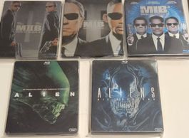 5 Blu-ray Steelbooks MIB und Alien gebraucht guter Zustand