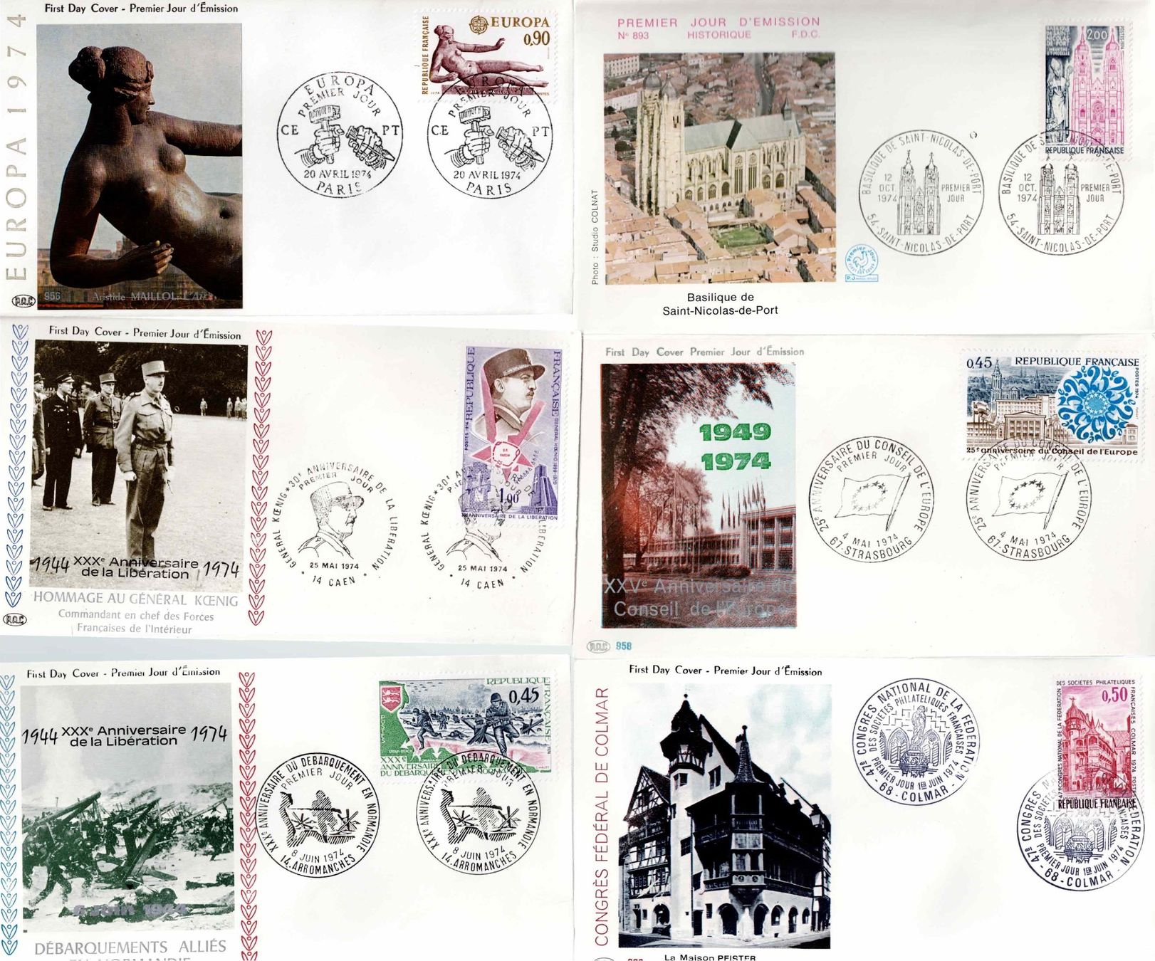 Tutti i francobolli: 6 Stück FDC Frankreich – Usato da Koblenz venduto da Markenhimmel