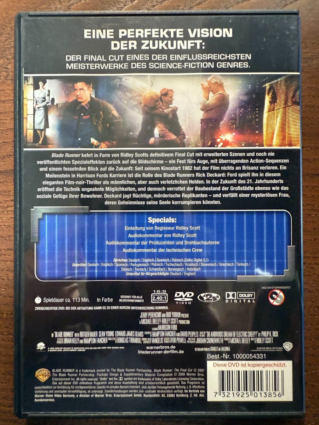 Tutti i DVDs: Blade Runner – Usato da Zürich venduto da FilmFreunde 1