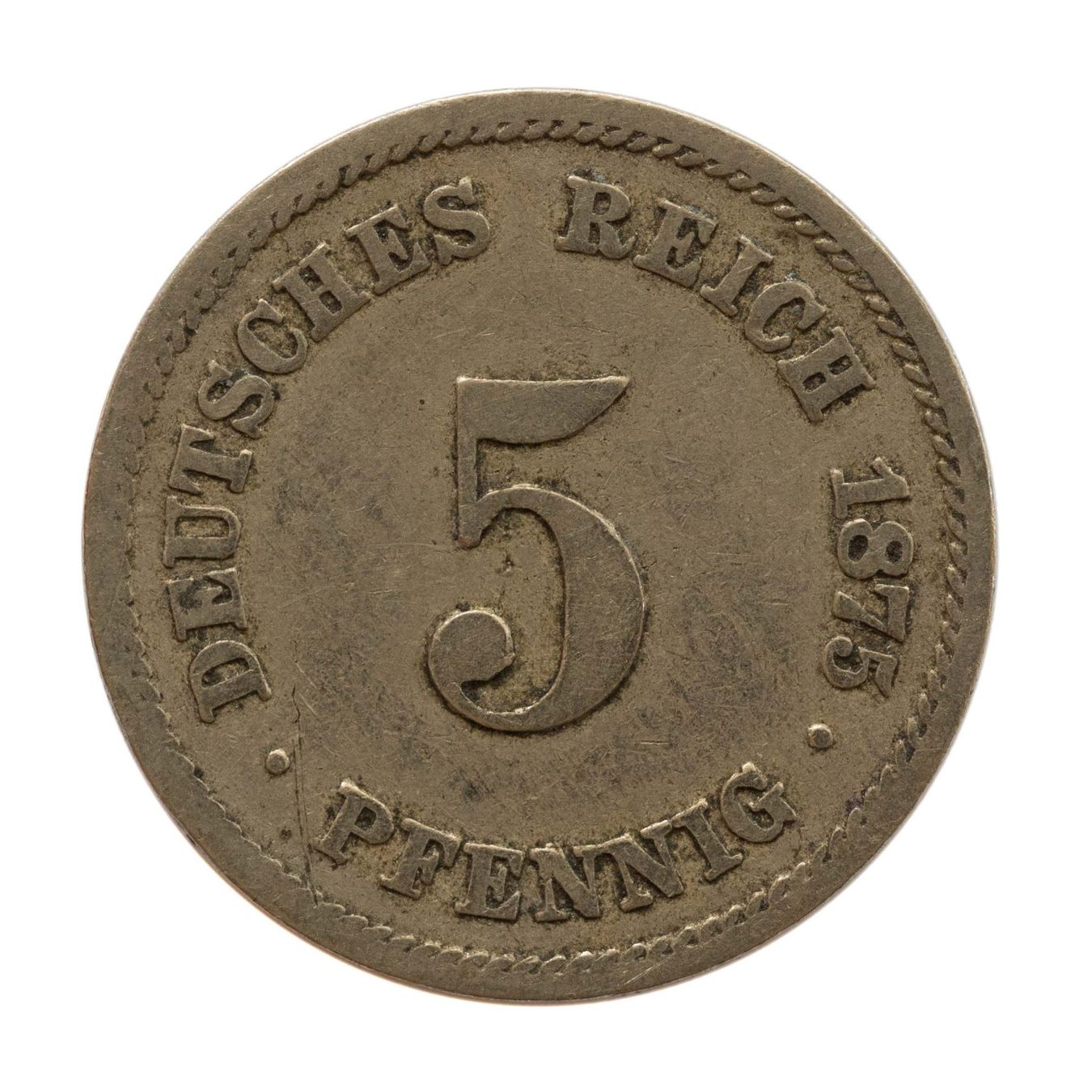 Tutti le monete: Deutschland Kaiserreich 5 Pfennig 1875 A – Usato da Rotkreuz venduto da num_6343