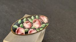 Antike Emaille-Brosche ROSEN