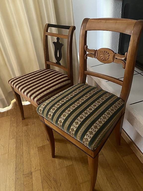 Sedie: 2 Vintage-Holzstühle mit Stoffbezug – Usato da Steckborn venduto da sab_r2xl 1