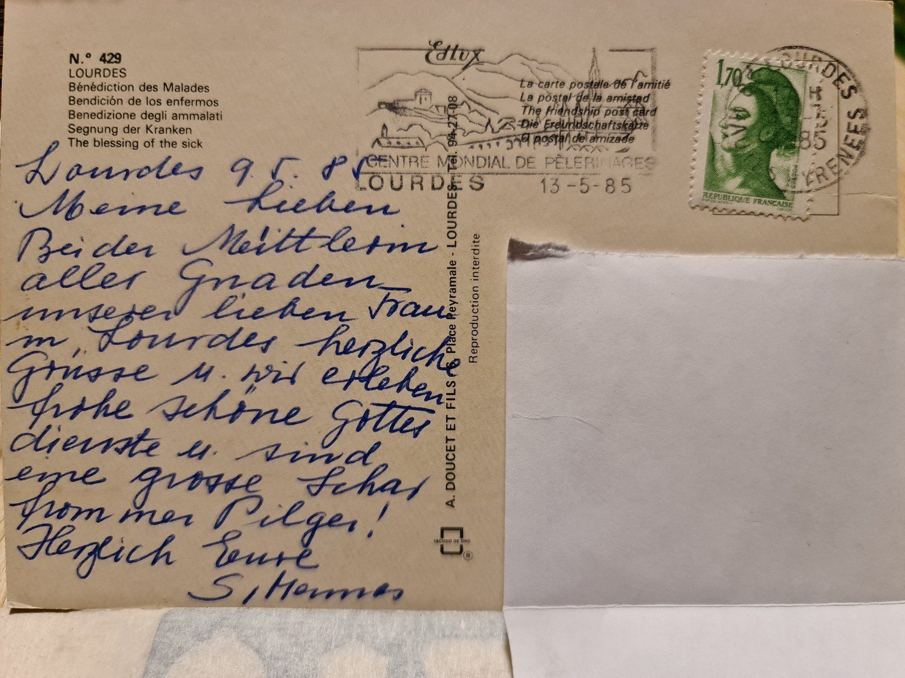 Cartoline postali: Ansichtskarte Lourdes Frankreich – Usato da Dintikon venduto da Vexi 1