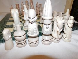 Schachspielfiguren Speckstein handgeschnitzt Figuren