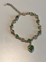 NEU, Modeschmuck, Armband Grün/transp/Herz, max 22cm