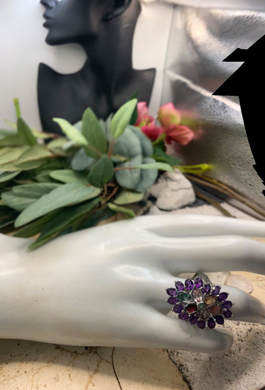 Anelli: Statementring Silber mit Turmalin, Amethyst, Smaragd – Nuovo (secondo la descrizione) da Luzern venduto da S.Kern01 5