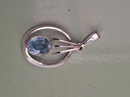 Anhänger Silber mit blauem Stein gebraucht guter Zustand