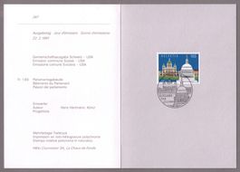 1991_811_Gemeinschaftsausgabe CH-USA_Bundeshaus+Kapitol_ET !