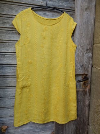 Kleid  100%LEINEN , bestickt   *  MADE IN ITALY  *  L    NEU