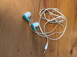 Écouteurs filaires jack 3.5 mm – Turquoise – Fonctionnels