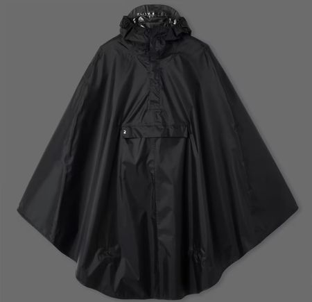 Rain Poncho Btwin 100 black, size M/L - NEW, NEVER USED