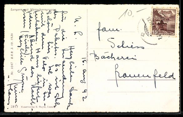 Cartoline postali: AK Lungern, Mit Wetterhorngruppe – Usato da Berlin venduto da bartko-reher 1